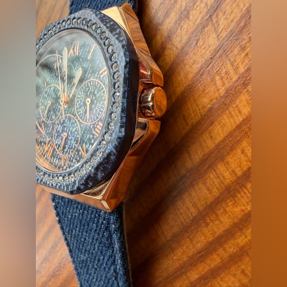 GUESS Women's Multi-Function Blue Denim Watch 36mm - image 5